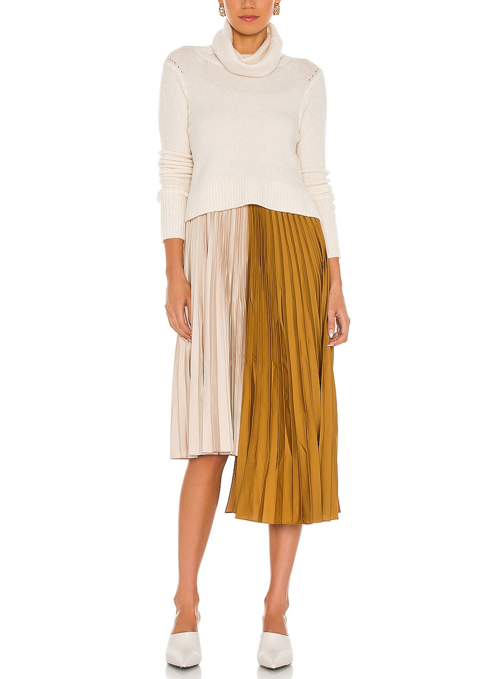 Allsaints Pleated Beige Jessie Dress Size XS